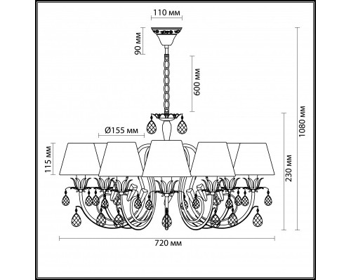 Сделать заказ Подвесная люстра Odeon Light 3398/8| VIVID-LIGHT.RU