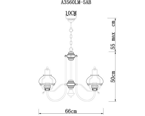 Оформить заказ Подвесная люстра ARTE Lamp A3560LM-5AB| VIVID-LIGHT.RU