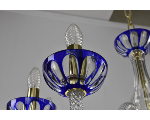 Сделать заказ Подвесная люстра Bohemia Ivele Crystal 1308/12+6/360/2d G Cl/Clear-Blue/H-1I| VIVID-LIGHT.RU