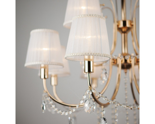 Оформить заказ Подвесная люстра Eurosvet 10087/12 золото/прозрачный хрусталь Strotskis| VIVID-LIGHT.RU