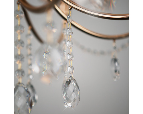 Оформить заказ Подвесная люстра Eurosvet 10087/12 золото/прозрачный хрусталь Strotskis| VIVID-LIGHT.RU