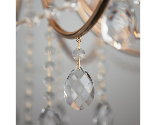 Оформить заказ Подвесная люстра Eurosvet 10087/12 золото/прозрачный хрусталь Strotskis| VIVID-LIGHT.RU