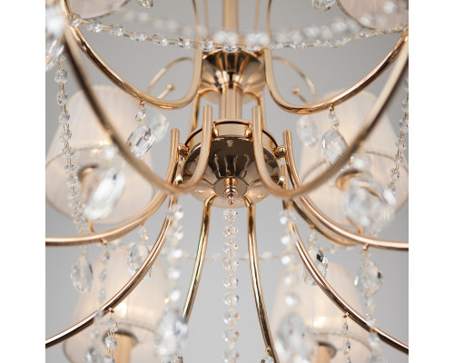 Оформить заказ Подвесная люстра Eurosvet 10087/12 золото/прозрачный хрусталь Strotskis| VIVID-LIGHT.RU