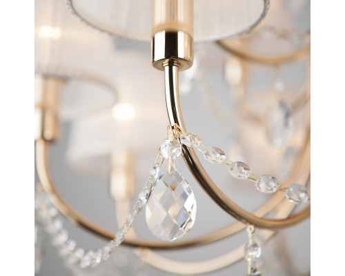 Оформить заказ Подвесная люстра Eurosvet 10087/12 золото/прозрачный хрусталь Strotskis| VIVID-LIGHT.RU
