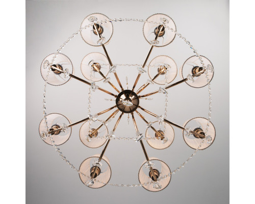 Оформить заказ Подвесная люстра Eurosvet 10087/12 золото/прозрачный хрусталь Strotskis| VIVID-LIGHT.RU