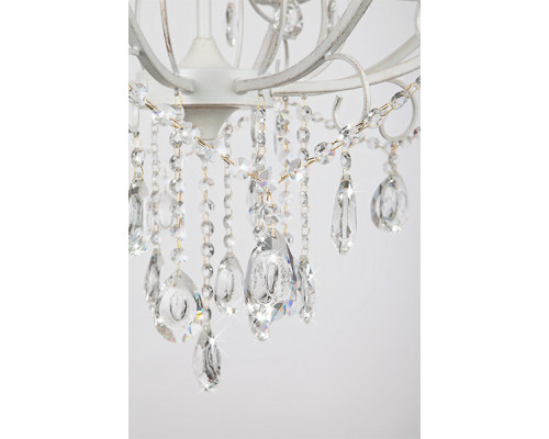 Купить Подвесная люстра Eurosvet 10061/8 белый с золотом/прозрачный хрусталь Strotskis| VIVID-LIGHT.RU