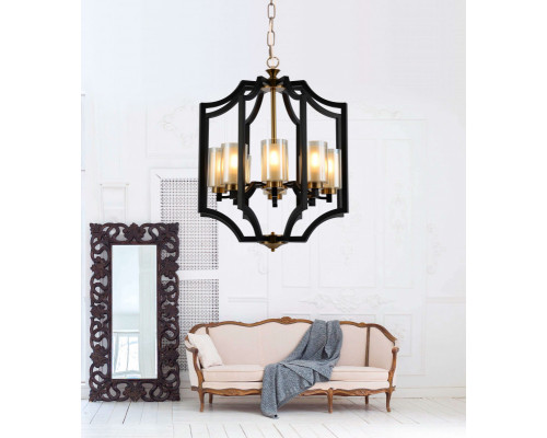 Сделать заказ Подвесная люстра Lumina Deco LDP 1224-8 BK+MD| VIVID-LIGHT.RU