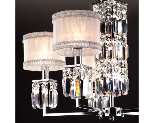 Купить Подвесная люстра Eurosvet 10099/5 хром/прозрачный хрусталь Strotskis| VIVID-LIGHT.RU