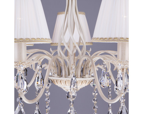Заказать Подвесная люстра Eurosvet 3637/7 белый с золотом/прозрачный хрусталь Strotskis| VIVID-LIGHT.RU