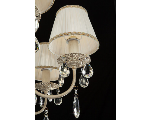 Заказать Подвесная люстра Eurosvet 3637/7 белый с золотом/прозрачный хрусталь Strotskis| VIVID-LIGHT.RU