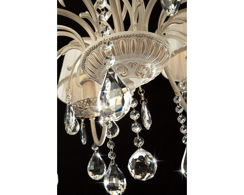 Заказать Подвесная люстра Eurosvet 3637/7 белый с золотом/прозрачный хрусталь Strotskis| VIVID-LIGHT.RU