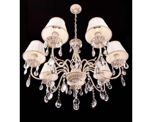 Заказать Подвесная люстра Eurosvet 3637/7 белый с золотом/прозрачный хрусталь Strotskis| VIVID-LIGHT.RU