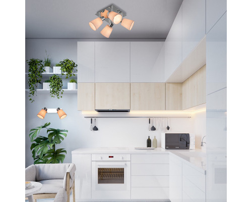 Сделать заказ Накладной светильник Eurosvet 20080/4 хром/бежевый| VIVID-LIGHT.RU