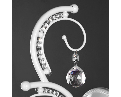 Оформить заказ Бра Eurosvet 10107/1 глянцевый белый/прозрачный хрусталь Strotskis| VIVID-LIGHT.RU