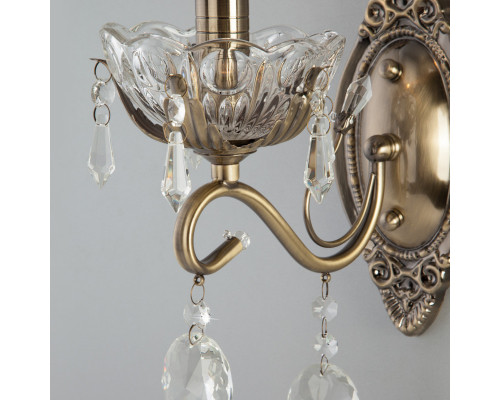 Оформить заказ Бра Eurosvet 10103/1 античная бронза/прозрачный хрусталь Strotskis| VIVID-LIGHT.RU