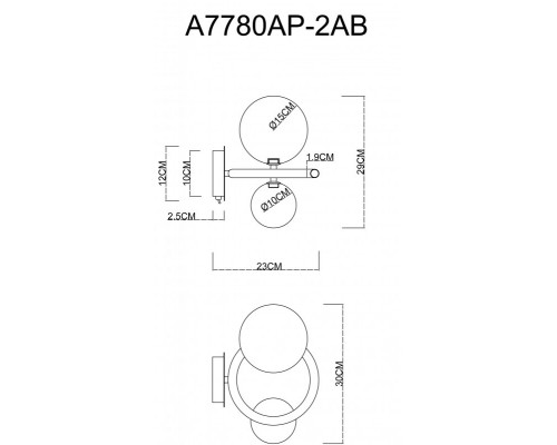 Сделать заказ Бра ARTE Lamp A7780AP-2AB| VIVID-LIGHT.RU