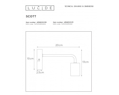 Оформить заказ Бра LUCIDE 45265/01/31| VIVID-LIGHT.RU