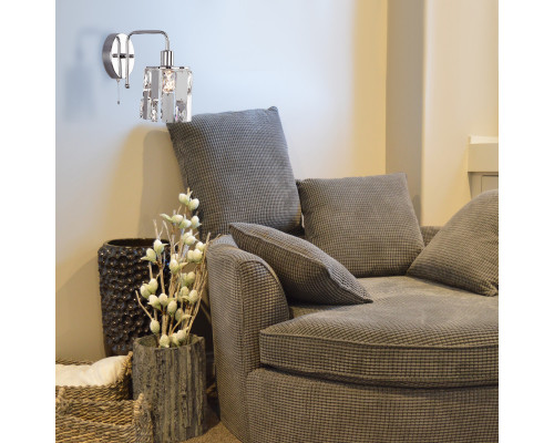 Купить Бра Eurosvet 10101/1 хром/прозрачный хрусталь Strotskis| VIVID-LIGHT.RU