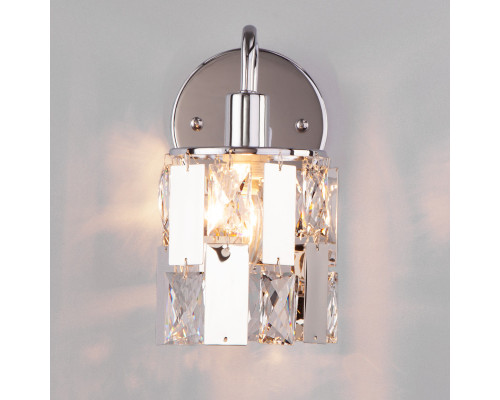 Купить Бра Eurosvet 10101/1 хром/прозрачный хрусталь Strotskis| VIVID-LIGHT.RU