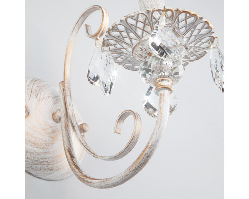 Оформить заказ Бра Eurosvet 3305/1 белый с золотом/прозрачный хрусталь Strotskis| VIVID-LIGHT.RU