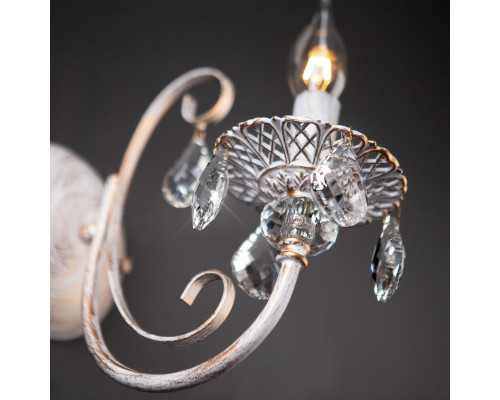 Оформить заказ Бра Eurosvet 3305/1 белый с золотом/прозрачный хрусталь Strotskis| VIVID-LIGHT.RU