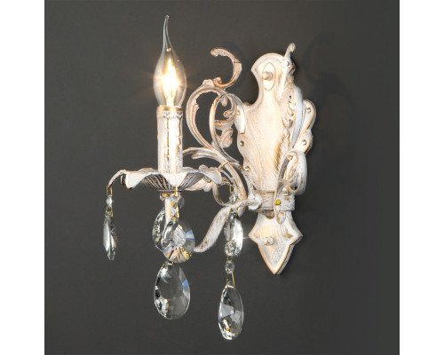 Заказать Бра Eurosvet 3113/1 белый с золотом/прозрачный хрусталь Strotskis| VIVID-LIGHT.RU