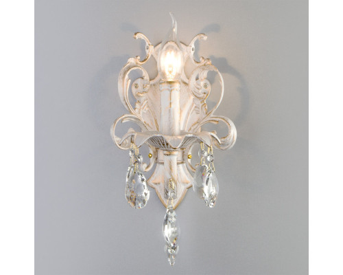 Заказать Бра Eurosvet 3113/1 белый с золотом/прозрачный хрусталь Strotskis| VIVID-LIGHT.RU