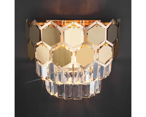 Сделать заказ Бра Eurosvet 10124/2 золото/прозрачный хрусталь Strotskis (10113/2)| VIVID-LIGHT.RU