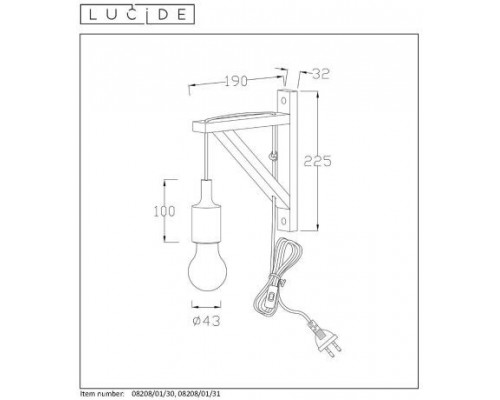 Купить Бра LUCIDE 08208/01/31| VIVID-LIGHT.RU