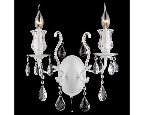 Сделать заказ Бра Eurosvet 10077/2 глянцевый белый/прозрачный хрусталь Strotskis| VIVID-LIGHT.RU