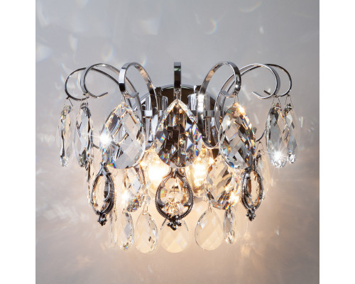 Купить Бра Eurosvet 10081/2 хром/прозрачный хрусталь Strotskis| VIVID-LIGHT.RU