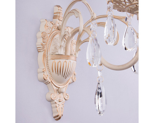 Купить Бра Eurosvet 3637/1 белый с золотом/прозрачный хрусталь Strotskis| VIVID-LIGHT.RU