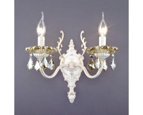 Оформить заказ Бра Eurosvet 3281/2 белый с золотом/тонированный хрусталь Strotskis| VIVID-LIGHT.RU