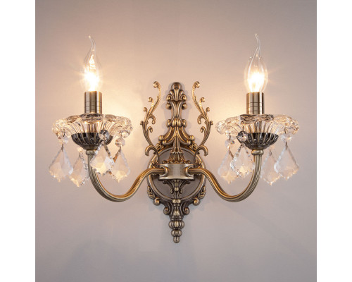 Оформить заказ Бра Eurosvet 3281/2 античная бронза/прозрачный хрусталь Strotskis| VIVID-LIGHT.RU