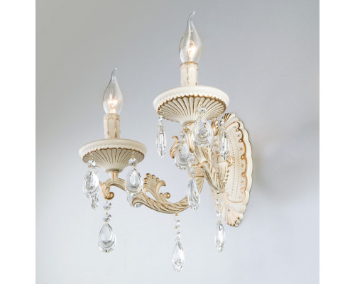 Оформить заказ Бра Eurosvet 3585/2 белый/прозрачный хрусталь Strotskis| VIVID-LIGHT.RU