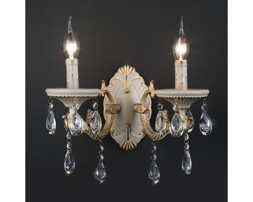 Оформить заказ Бра Eurosvet 3585/2 белый/прозрачный хрусталь Strotskis| VIVID-LIGHT.RU