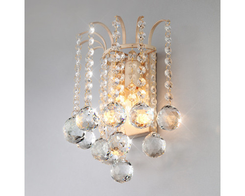 Оформить заказ Бра Eurosvet 3299/2 белый с золотом/прозрачный хрусталь Strotskis| VIVID-LIGHT.RU