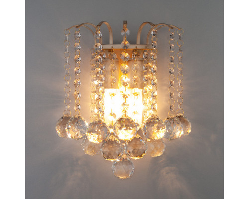 Оформить заказ Бра Eurosvet 3299/2 белый с золотом/прозрачный хрусталь Strotskis| VIVID-LIGHT.RU