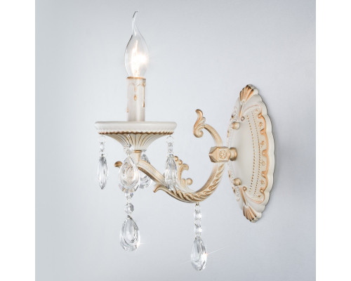 Купить Бра Eurosvet 3585/1 белый/прозрачный хрусталь Strotskis| VIVID-LIGHT.RU