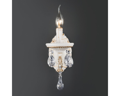 Купить Бра Eurosvet 3585/1 белый/прозрачный хрусталь Strotskis| VIVID-LIGHT.RU