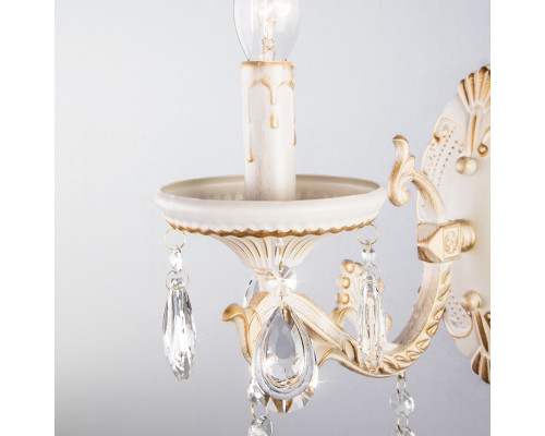 Купить Бра Eurosvet 3585/1 белый/прозрачный хрусталь Strotskis| VIVID-LIGHT.RU