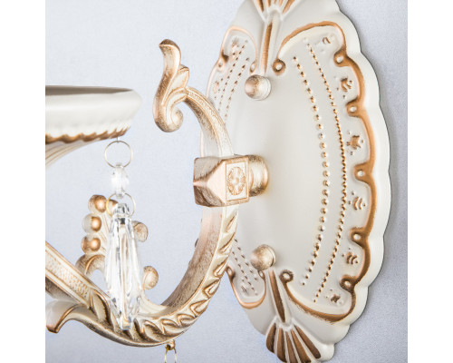 Купить Бра Eurosvet 3585/1 белый/прозрачный хрусталь Strotskis| VIVID-LIGHT.RU