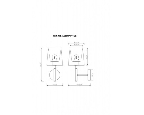 Купить Бра ARTE Lamp A2589AP-1SS| VIVID-LIGHT.RU