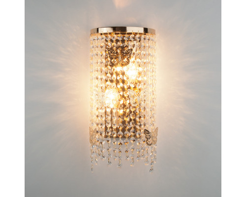 Купить Бра Eurosvet 10015/2 золото/прозрачный хрусталь Strotskis| VIVID-LIGHT.RU