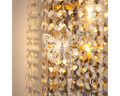Купить Бра Eurosvet 10015/2 золото/прозрачный хрусталь Strotskis| VIVID-LIGHT.RU