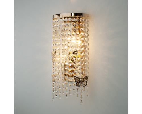 Купить Бра Eurosvet 10015/2 золото/прозрачный хрусталь Strotskis| VIVID-LIGHT.RU