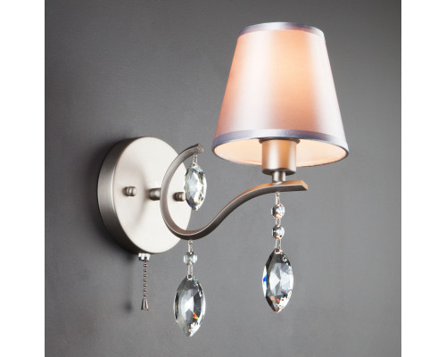 Заказать Бра Eurosvet 10089/1 сатин-никель/прозрачный хрусталь Strotskis| VIVID-LIGHT.RU
