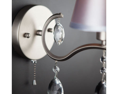 Заказать Бра Eurosvet 10089/1 сатин-никель/прозрачный хрусталь Strotskis| VIVID-LIGHT.RU