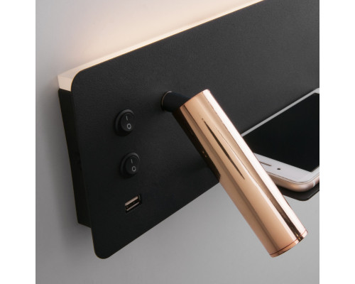 Купить Бра Elektrostandard Fant R LED чёрный/золото (MRL LED 1113)| VIVID-LIGHT.RU