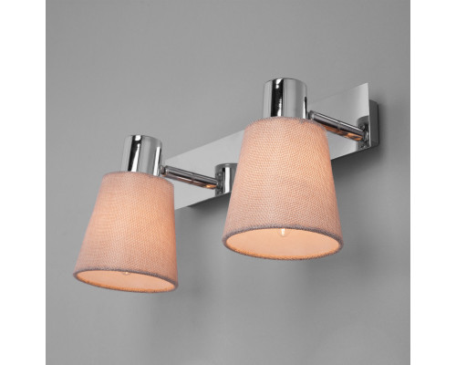 Купить Бра Eurosvet 20080/2 хром/бежевый| VIVID-LIGHT.RU
